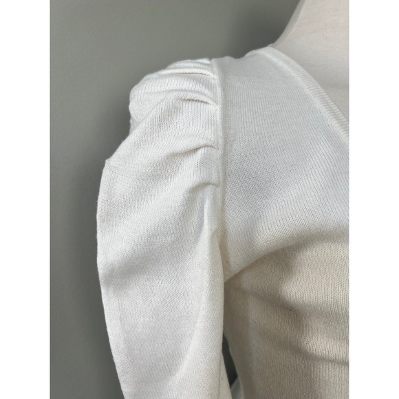 Ivory Long Sleeve Button Front Women’s Sweater Top Shirt szM by Allison Brittney - Picture 7 of 11